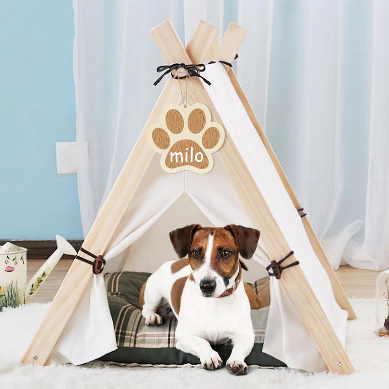 Sophena Large Dog Paw-Shaped Wooden Welcome Door Sign to Paint 10Pcs, DIY Blank Unfinished Wood Ornament for Crafts Hanging Decorations, Dog House Pet Theme Party Decoration Halloween Christmas Thanksgiving - Image 5